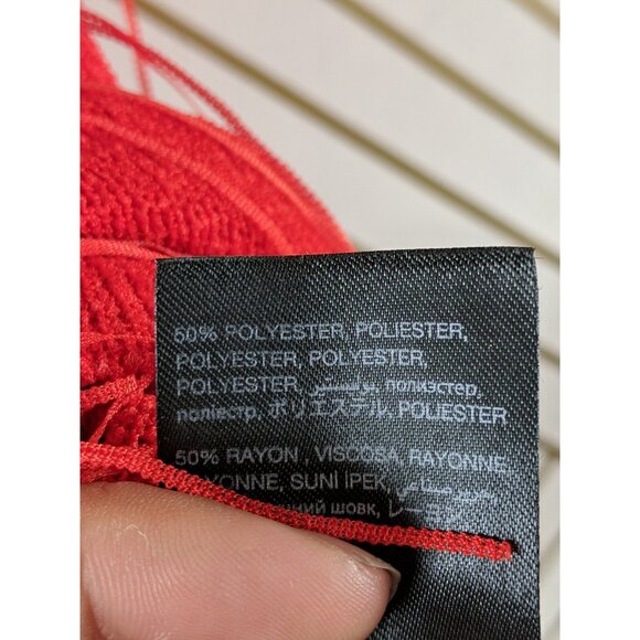 Bebe Fringe Tassel Flowy Tank Top Sleeveless Orange Size Small READ - Picture 7 of 9